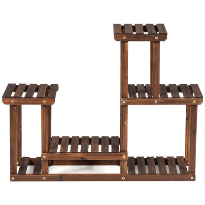 Multi Layer Solid Wood Plant Stand for Balcony Garden Patio Living Room