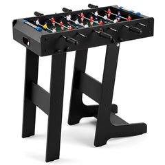 Space Saving Table Football with Durable Handle and 2 Footballs for Adult and Child-Black