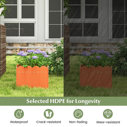 2 Pack Square Planter Box with Drainage Gaps-Orange