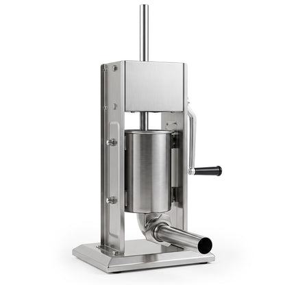 Stainless Steel Meat Filling Machine with 2 Speeds and 4 Stuffing Tubes for Home-3L