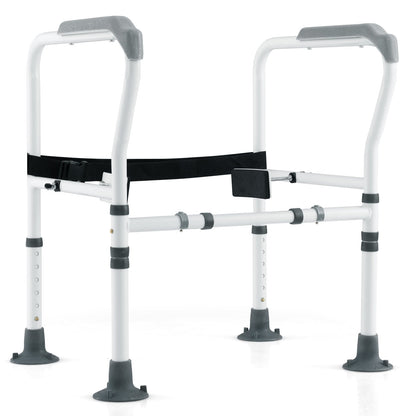 Stand Alone Toilet Safety Frame with Adjustable Height and Width-Grey