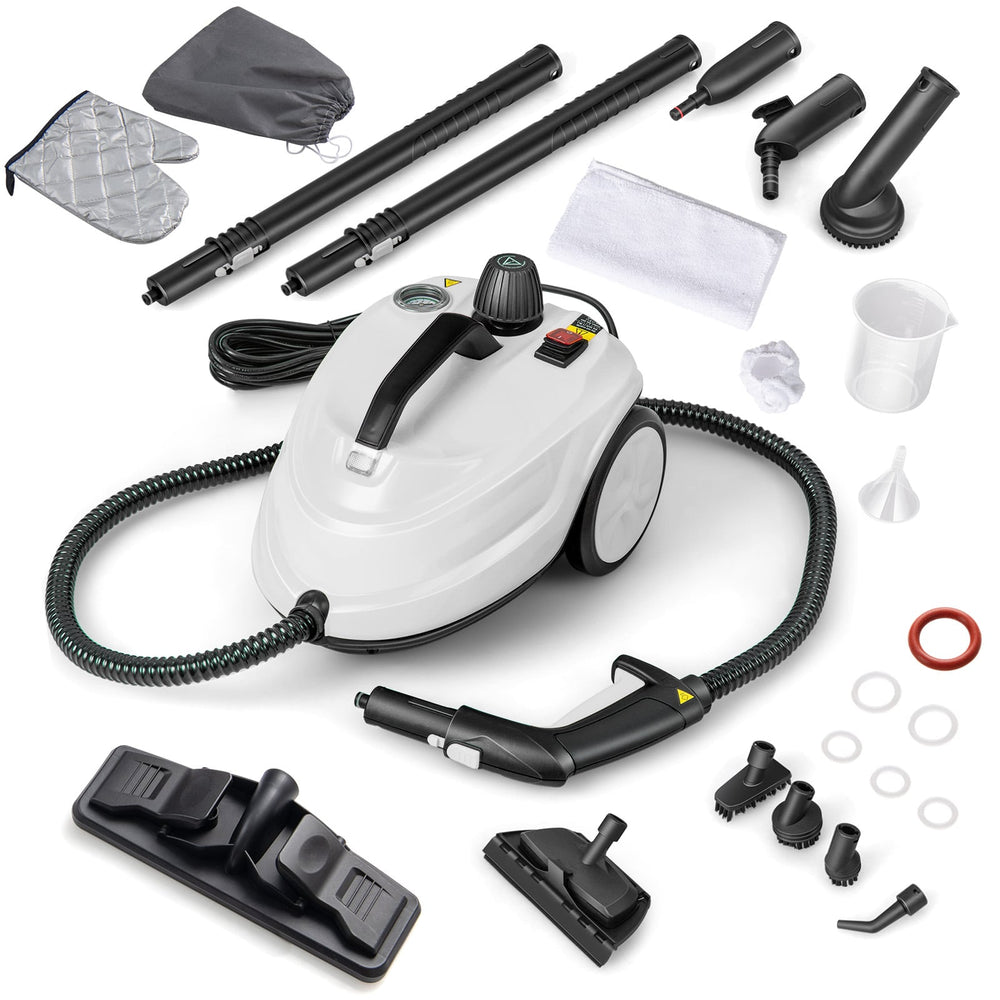 Steam Cleaner 2000W High Pressure Steamer Cleaning Machine with 15-Piece Accessories-White