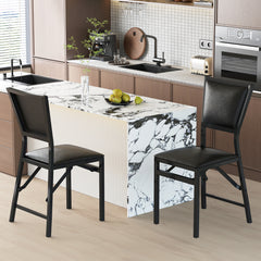 Steel Folding Chair Set of 4 with High Backrest and Steel Frame