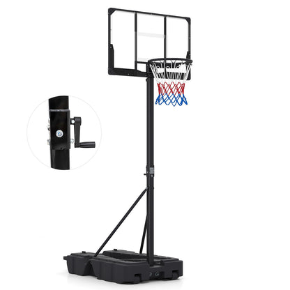Stepless Adjustable Basketball Hoop with Stable Weighted Base