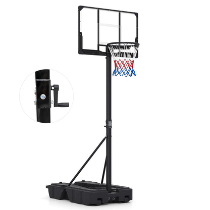 Stepless Adjustable Basketball Hoop with Stable Weighted Base