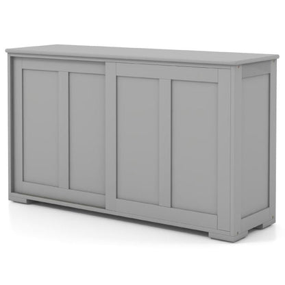 Antique Stackable Kitchen Storage Sideboard with Height Adjustable Shelf-Gray