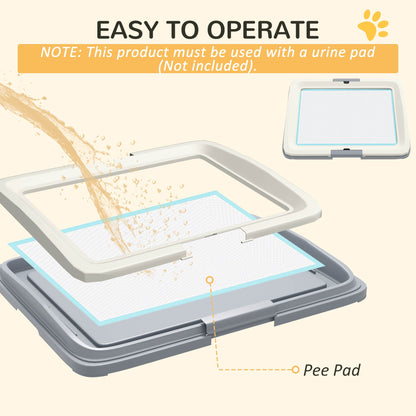 PawHut Dog Toilet Tray for Training Dogs, Dog Litter Tray for Indoor, Outdoor, 63 x 49 x 6cm