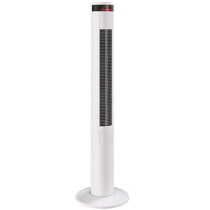 HOMCOM Oscillating Tower Fan Remote Control 3 Speed Modes Cooling Machine White