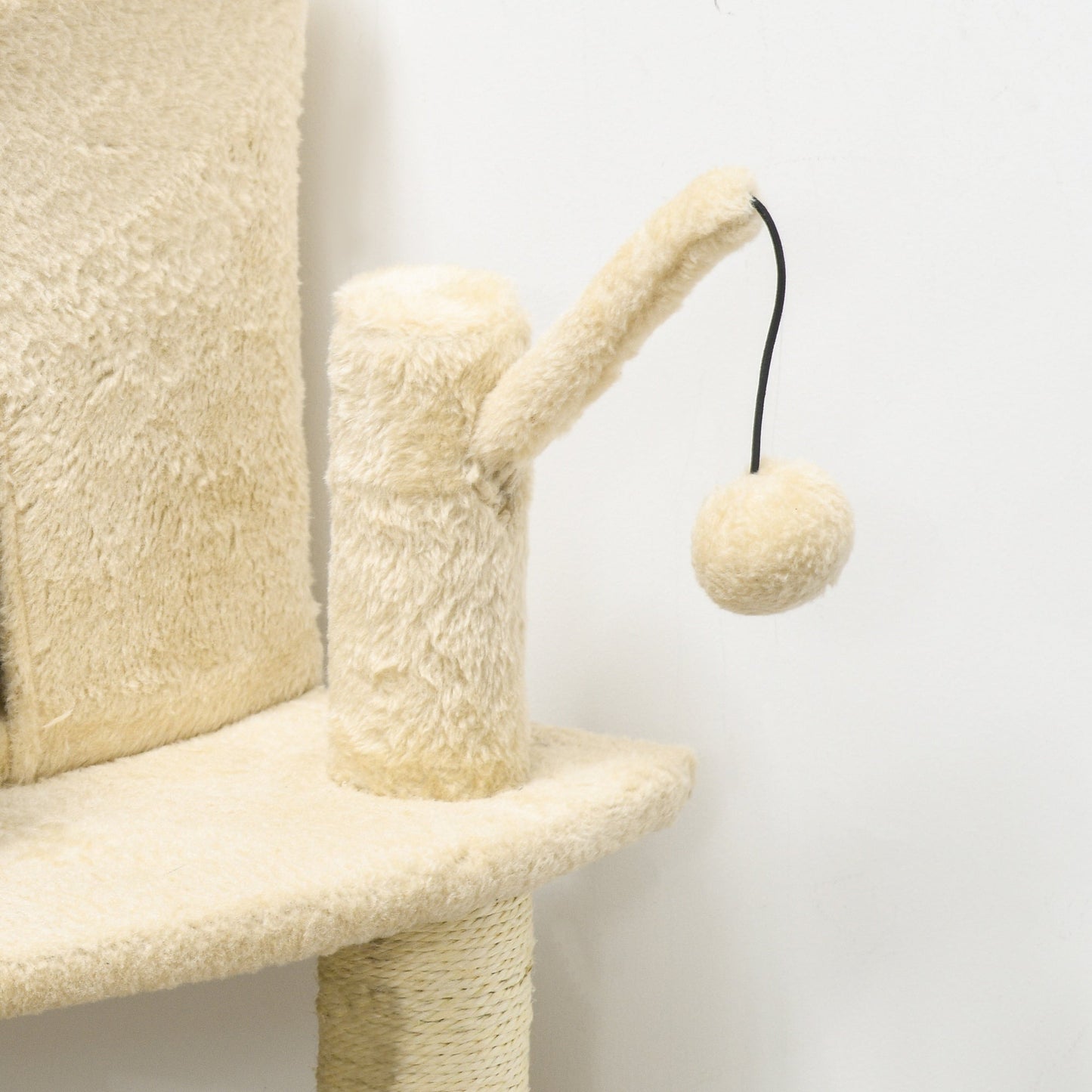 100cm Cat Tree Tower With Sisal Scratching Post Cream White