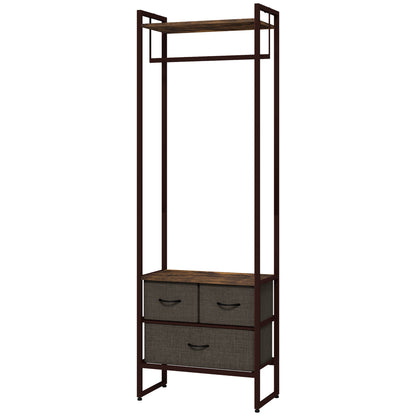 HOMCOM Compact Clothes Rail, with Drawers and Shelf