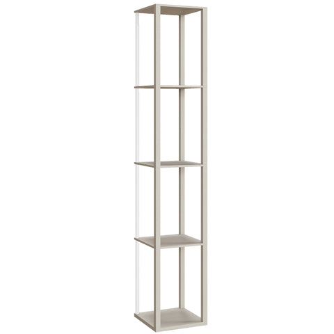 HOMCOM RGB LED Floor Lamp with Shelves, Modern Dimmable Standing Lamp with Remote Control, Adjustable Brightness & Speed for Living Room, Bedroom, Office, Oak