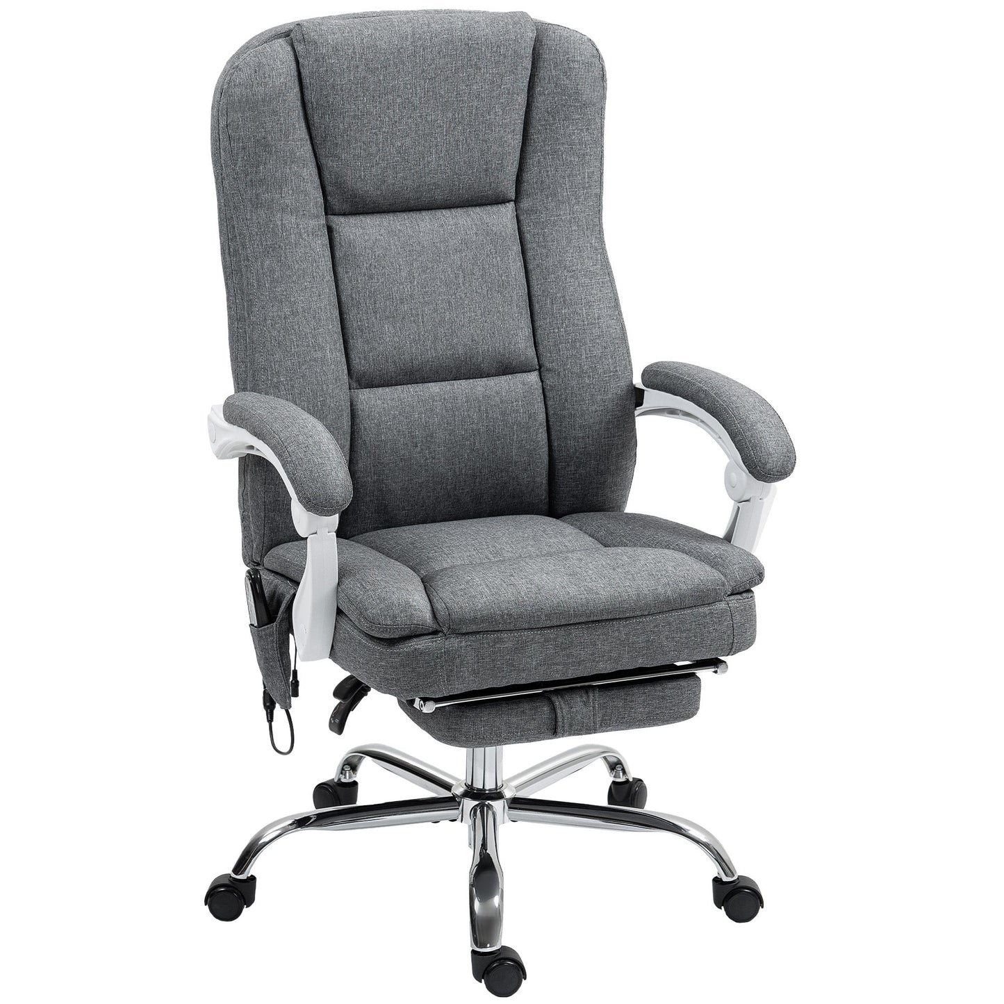 HOMCOM Six-Point Office Massage Chair, with Heat - Grey