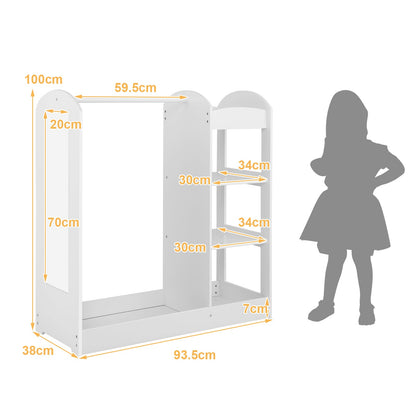 Kids Dress up Storage with Mirror-White