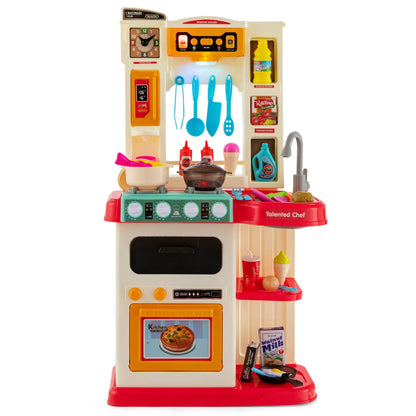 Kids Kitchen Playset with 65 Pieces Accessories-Pink