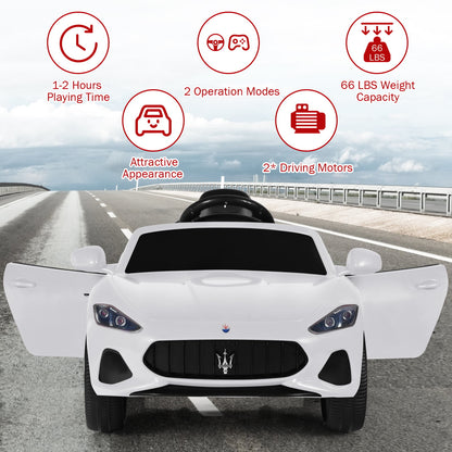 12V Electric Kids Ride On Car for 3+ Years Old Boys Girls-White