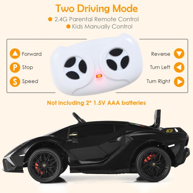 12V Kids Electric Ride on Car with Remote Control-Black