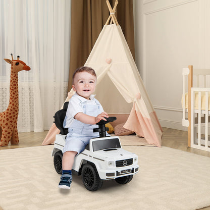 3-in-1 Baby Foot-to Floor Sliding Walker with Push Handle-White