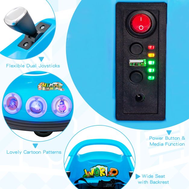 Electric Bumper Car with 360° Spin and Remote Control for Toddlers and Babies-Navy