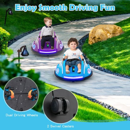 Electric Bumper Car with 360° Spin and Remote Control for Toddlers and Babies-Navy