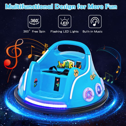 Electric Bumper Car with 360° Spin and Remote Control for Toddlers and Babies-Navy