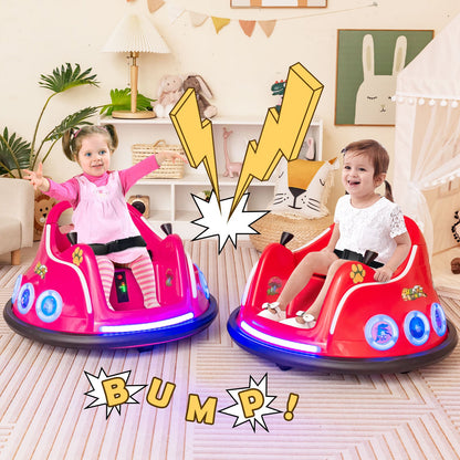 Electric Bumper Car with 360° Spin and Remote Control for Toddlers and Babies-Red