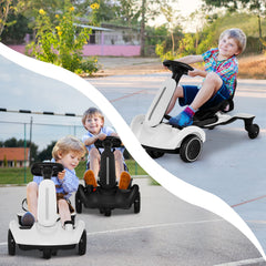 6V Electric Ride on Drift Car for Kids Aged 3-8 Years Old-White