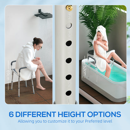 HOMCOM 57-69cm Aluminium Frame Bath Seat