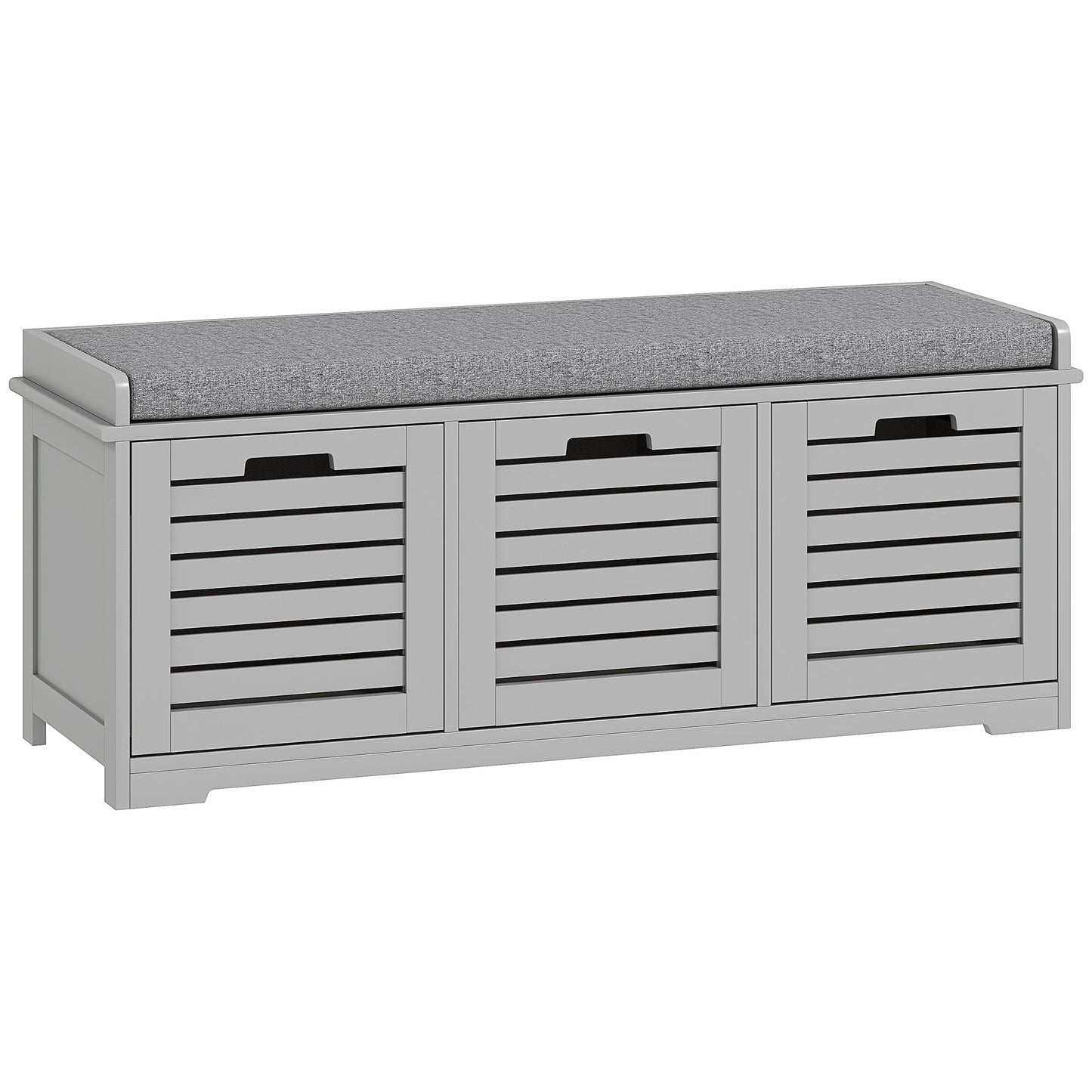 HOMCOM 3-Drawer Shoe Storage Bench - Grey