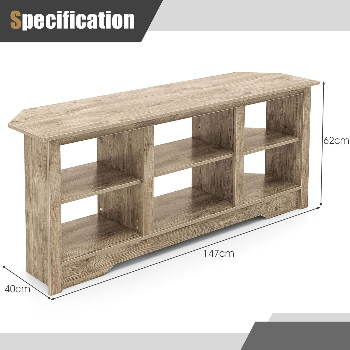 TV Stand and Electric Fireplace Set with Adjustable Flame Effects-Grey