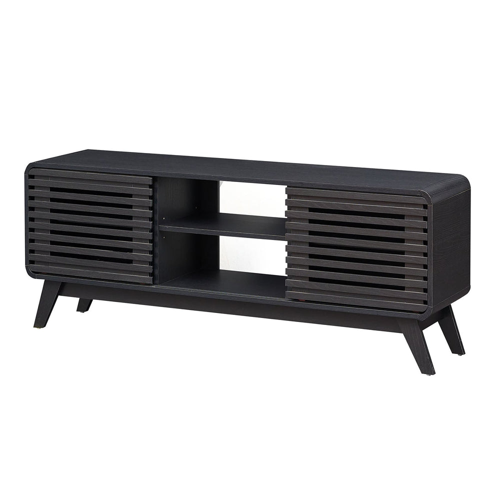 TV Stand for 65" TVs Mid Century Modern Entertainment Center-Black