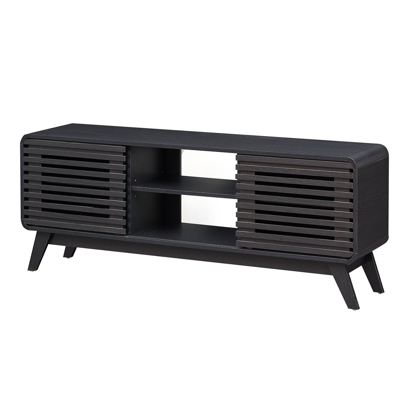 TV Stand for 65" TVs Mid Century Modern Entertainment Center-Black