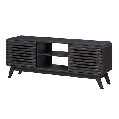 TV Stand for 65" TVs Mid Century Modern Entertainment Center-Black