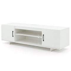 TV Stand for TVs up to 70 Inches with Power Outlet and 2 Cable Holes-White