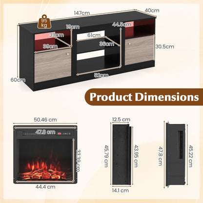 TV Stand with Electric Fireplace Combo for Living Room