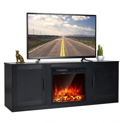 TV Stand for 65 Inches TVs with Storage Cabinets and Adjustable Shelves-Black