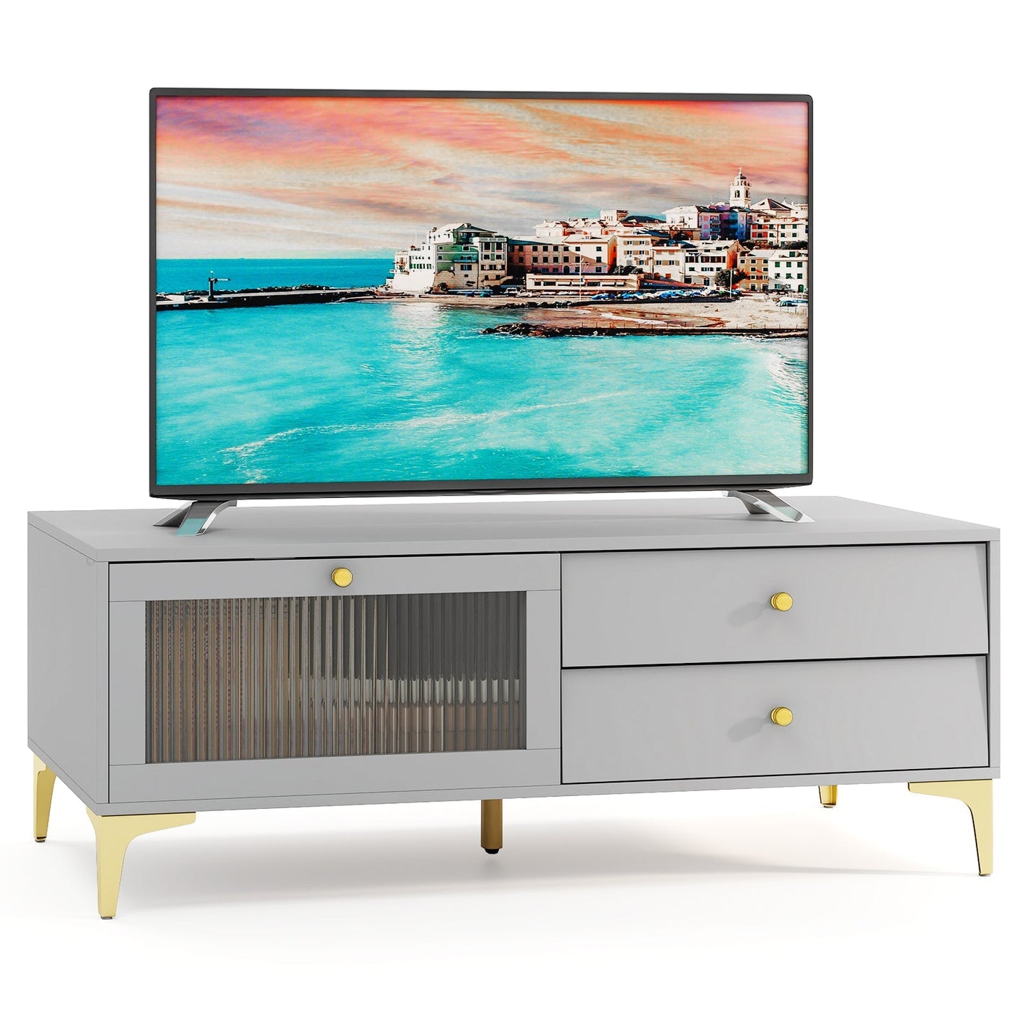 120 cm TV Stand with Compartment for 55-Inch TV-Grey
