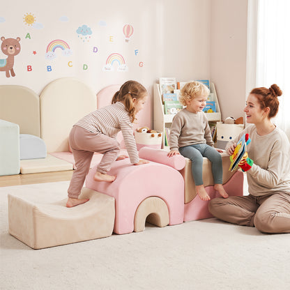 6-Piece Foam Climbing Blocks for Toddlers with Soft Play Set-Multicolor