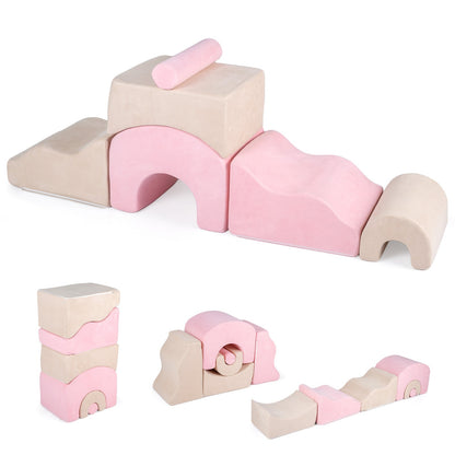 6-Piece Foam Climbing Blocks for Toddlers with Soft Play Set-Multicolor