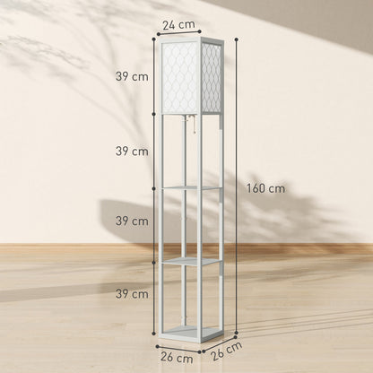 HOMCOM Three-Shelf Standing Lamp - Grey/White