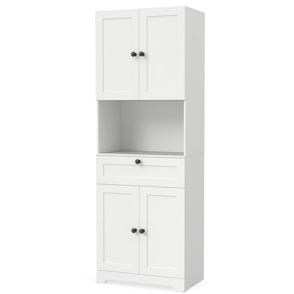 Tall Bathroom Cabinet Freestanding Storage Cabinet with 4 Doors and 1 Drawer-White