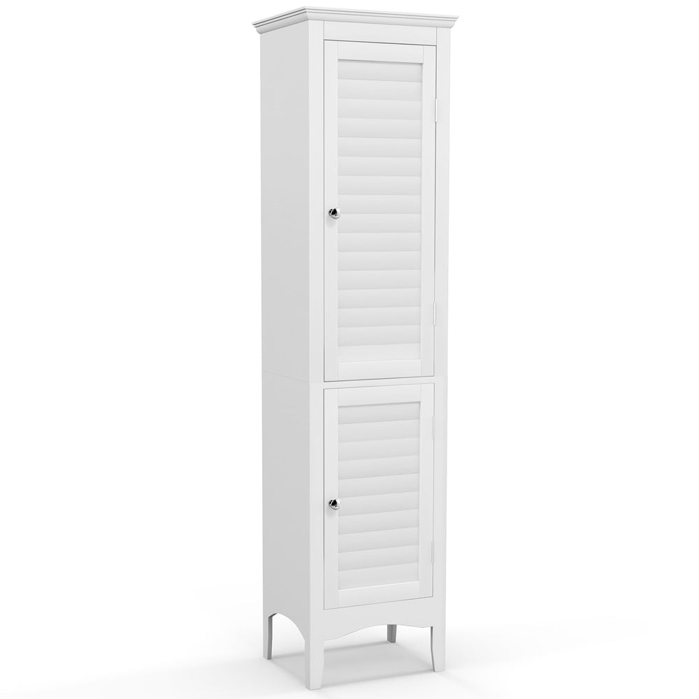 Tall Narrow Bathroom Cabinet-White