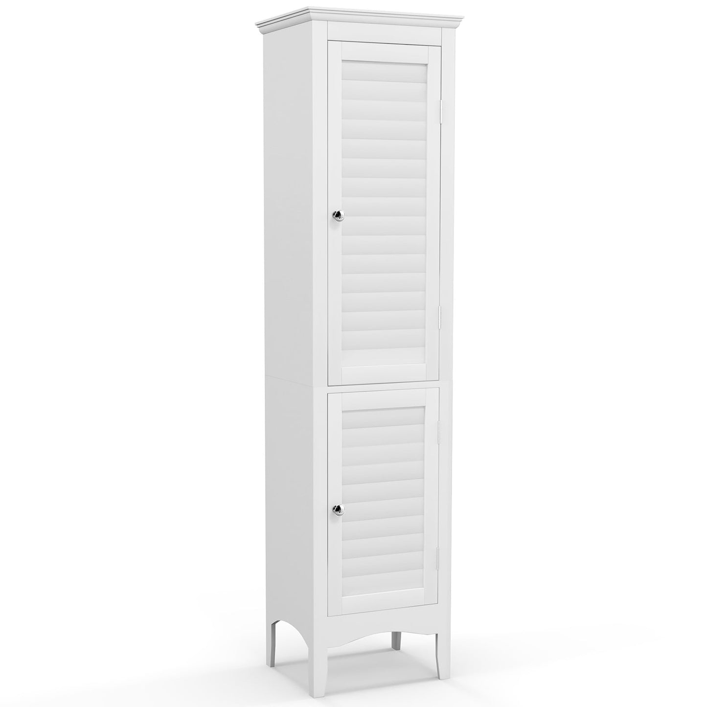 Tall Narrow Bathroom Cabinet-White