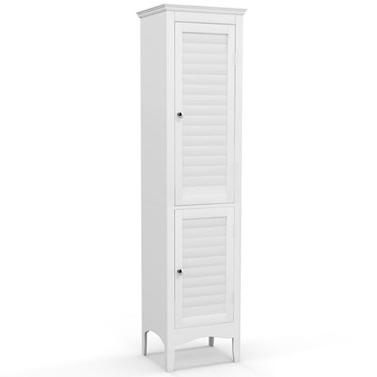 Tall Narrow Bathroom Cabinet-White