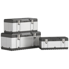 HOMCOM 3 Pieces Stainless Steel Toolbox Set, 23