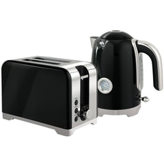 HOMCOM Retro Toaster and Kettle Set - Black