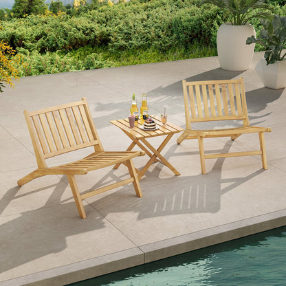 Teak Wood Outdoor Reclining Chair Natural Mid Century Accent Chair