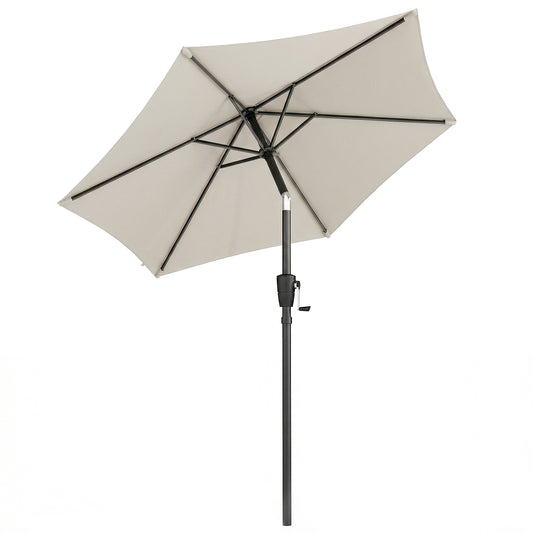 Outsunny 2m Garden Parasol Umbrella, Outdoor Table Parasol Umbrella with Crank Handle, Tilt Function, UV30+ Protection