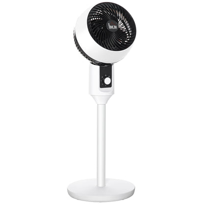 HOMCOM 9'' Air Circulator Fan 3 Speed, 70Â° Oscillation 90Â° Vertical Tilt, Carry Handle, Pedestal Fan, Pedestal Fan for Living Room, Bedroom, Office, White and Black