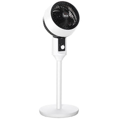 HOMCOM 9'' Air Circulator Fan 3 Speed, 70Â° Oscillation 90Â° Vertical Tilt, Carry Handle, Pedestal Fan, Pedestal Fan for Living Room, Bedroom, Office, White and Black