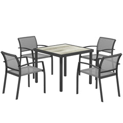 Outsunny Five-Piece Outdoor Garden Dining Set - Grey